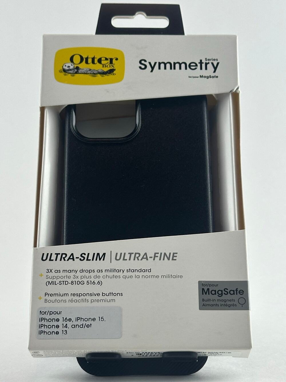 OtterBox Symmetry Series iPhone 16e/15/14/13 Black Ultra-Slim MagSafe Case NWT